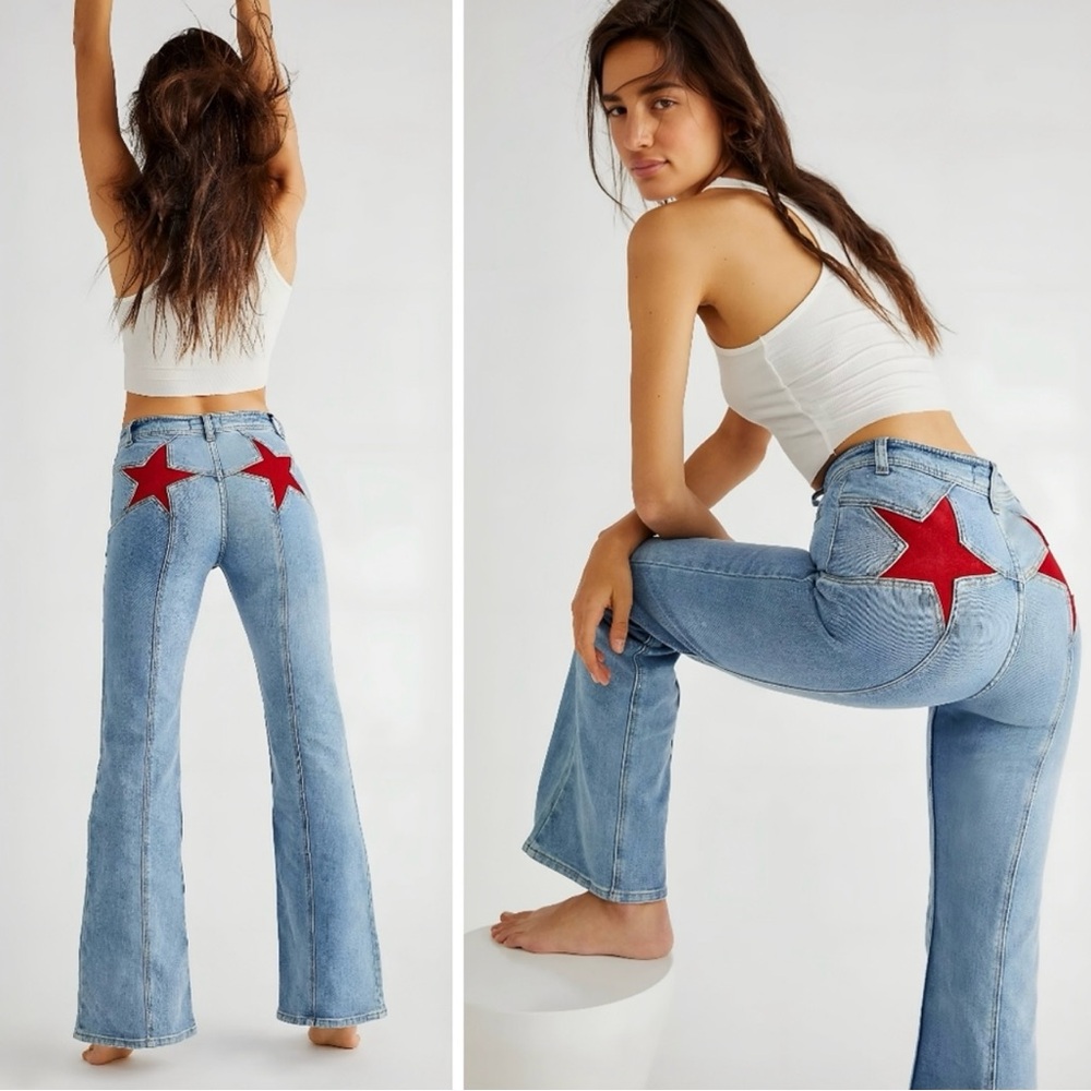 NWT Free People We The Free Firecracker Flare Jeans Size 33 Short